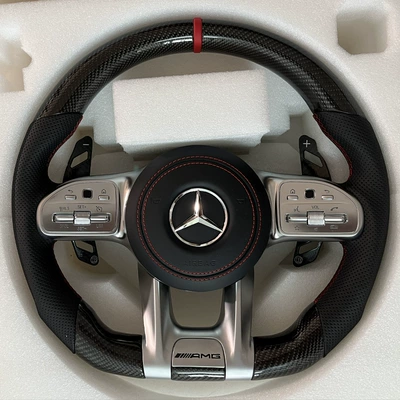 Steering wheel Mercedes-Benz carbon fiber mahogany full leather