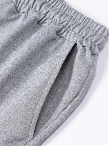Gray sports shorts, men's trendy men's quarter pants, fitness midpants with coconut tree print