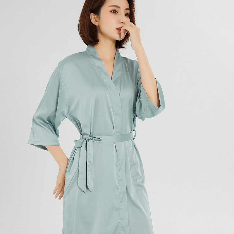 Ropa de novia, túnica de mañana, túnica de noche, maquillaje de bodas, dama de honor, kimono de boda, seda, túnica de baño de satén