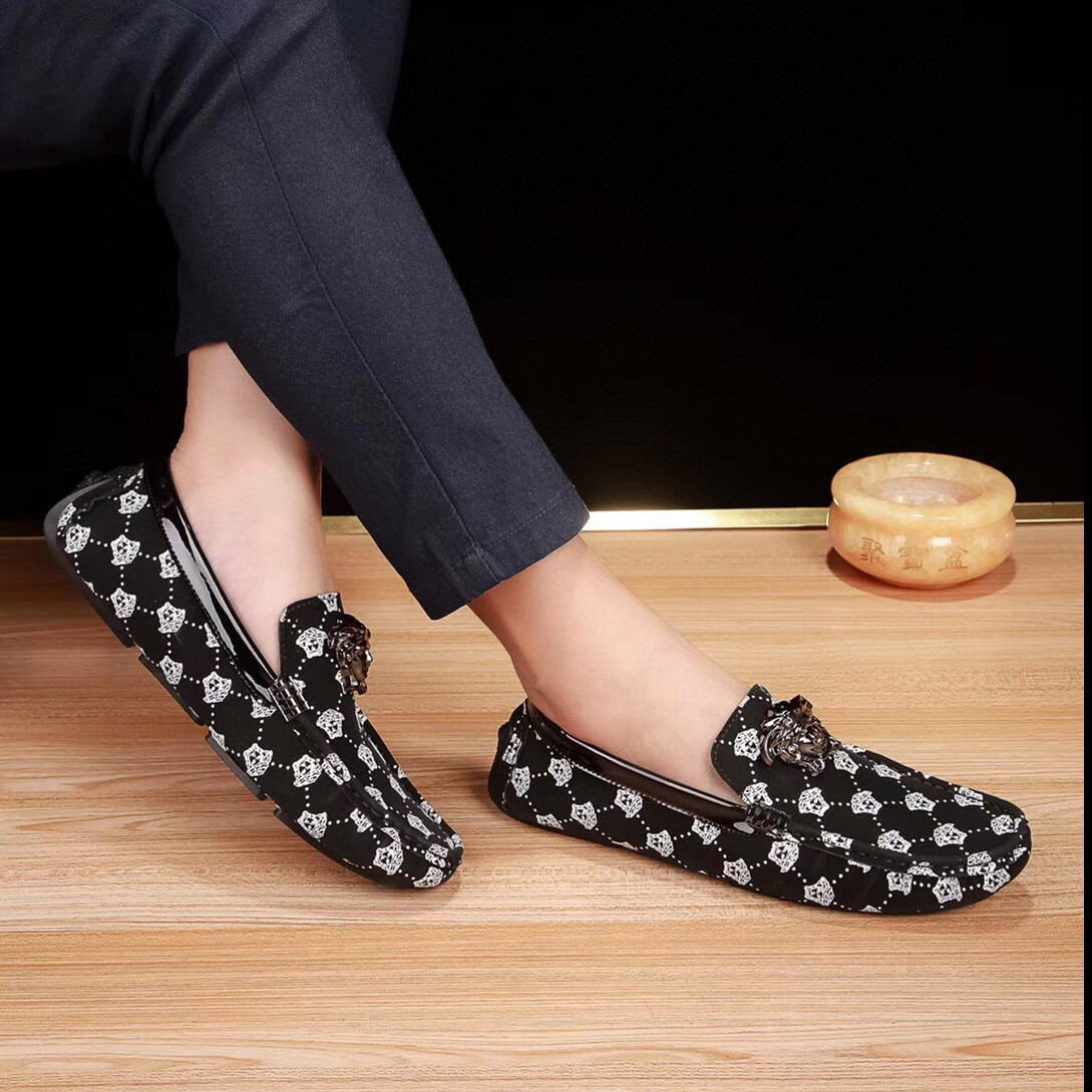 Zapatos de cuero para hombres, zapatos de conducción, zapatos de Lefour, zapatos de estación europea para hombres, nuevos zapatos de suela suave para hombres, Medusa