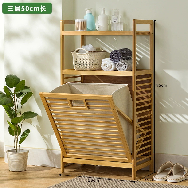 Полка для белья Bamboo, настенная стойка с наклонной корзиной, 3–5 уровней, длина 35/50/68 см