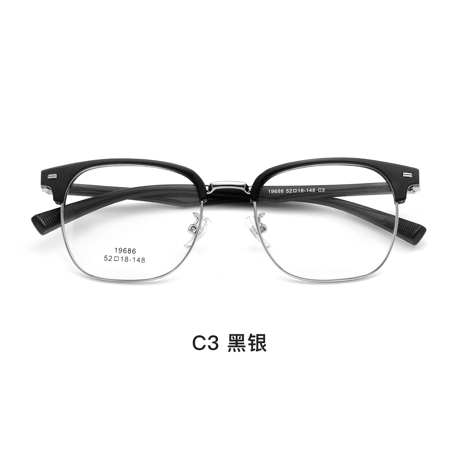 La Luz de negocios de moda tridimensional cuadrado ceja Marco de aleación TR Marco de gafas piel suave almohadilla de la nariz de silicona puede ser equipado con gafas Danyang lote