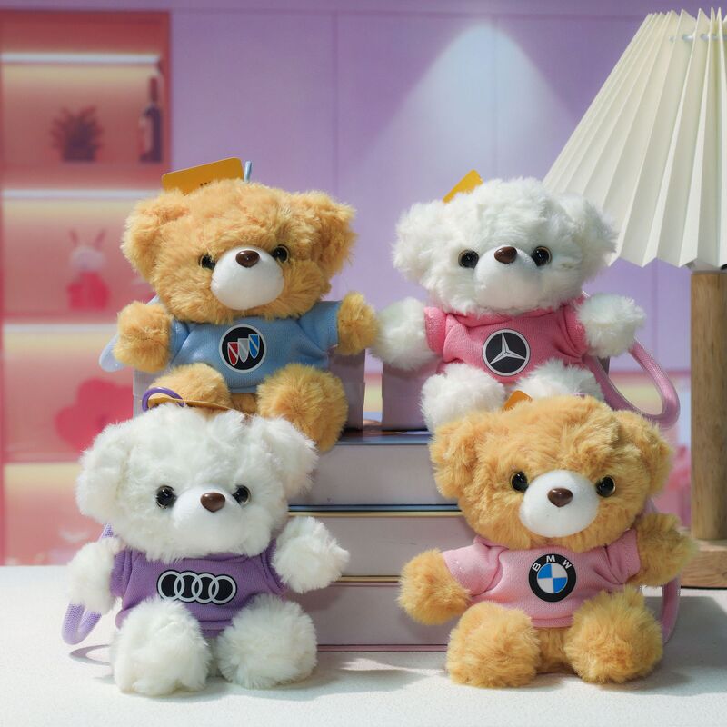 Internet Celebrity Car Logo Teddy Bear Pendant Plush Toy Doll Bag Keychain Souvenir with Logo Printing