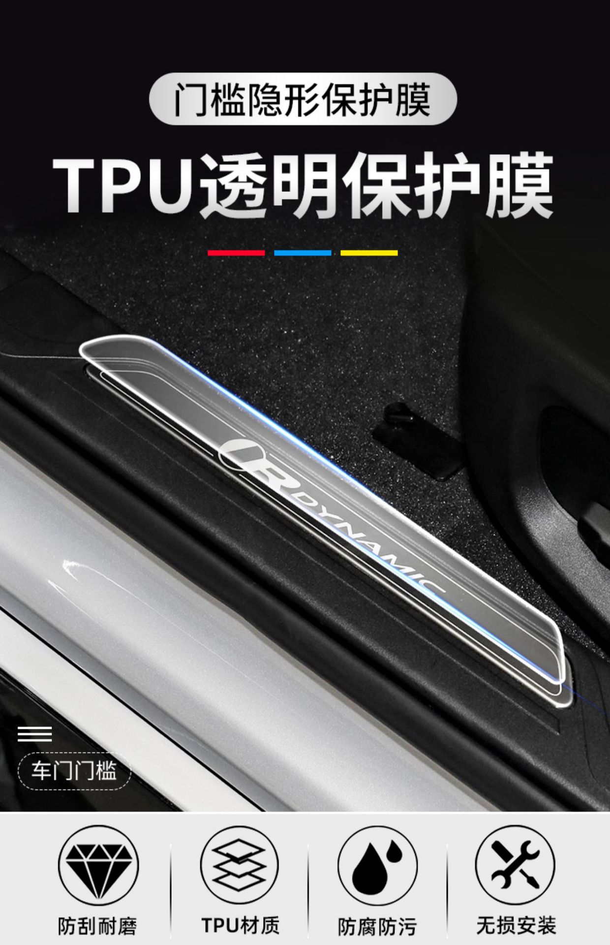 Jaguar XEL XFL F-PACE I-PACE Door Sill Protector TPU Film