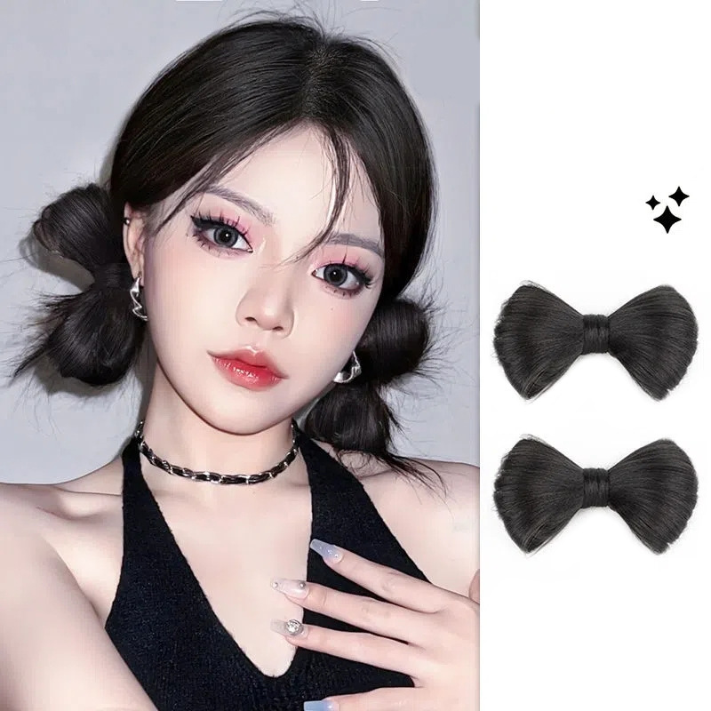 Wig Female Bow Ball Head Cute Fluffy Artificial Hair High Temperature Silk Ancient Style Lazy Updo Wig Hair Tie Wig Female Bow Ball Head Cute Fluffy Artificial Hair High Temperature Silk Ancient Style Lazy Updo Wig Hair Tie