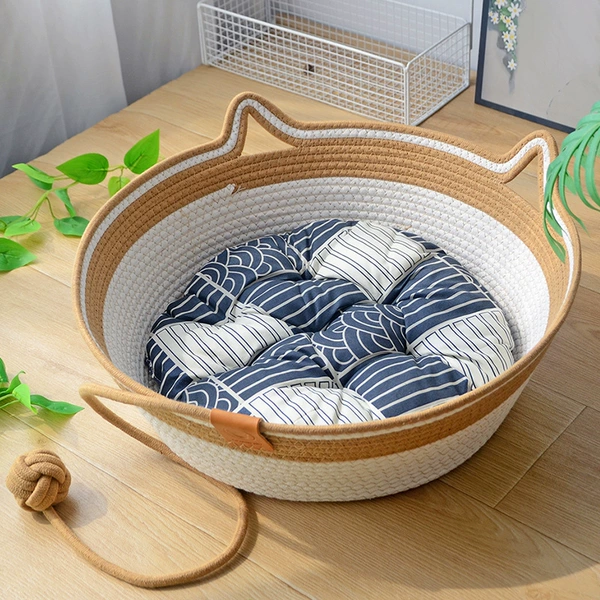 Card white two-color ear socket ball style + dark blue cotton pad