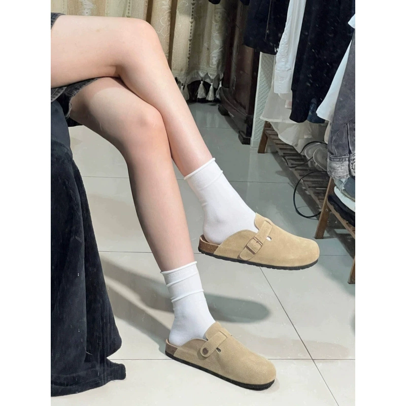 Новые босоножки Birkenstock для женщин на весну и осень, ленивые рыболовные плоские пробковые подошвы полуполозки