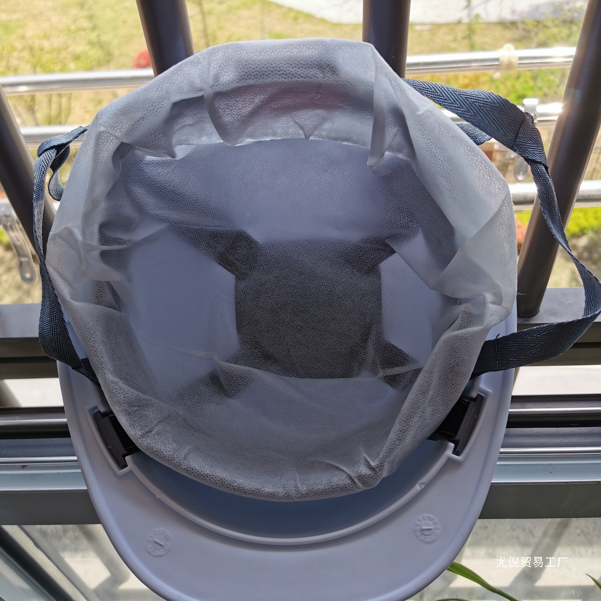 批发一次性帽内衬帽衬无纺布吸汗透气头盔内胆卫生帽头套蓝白色赵