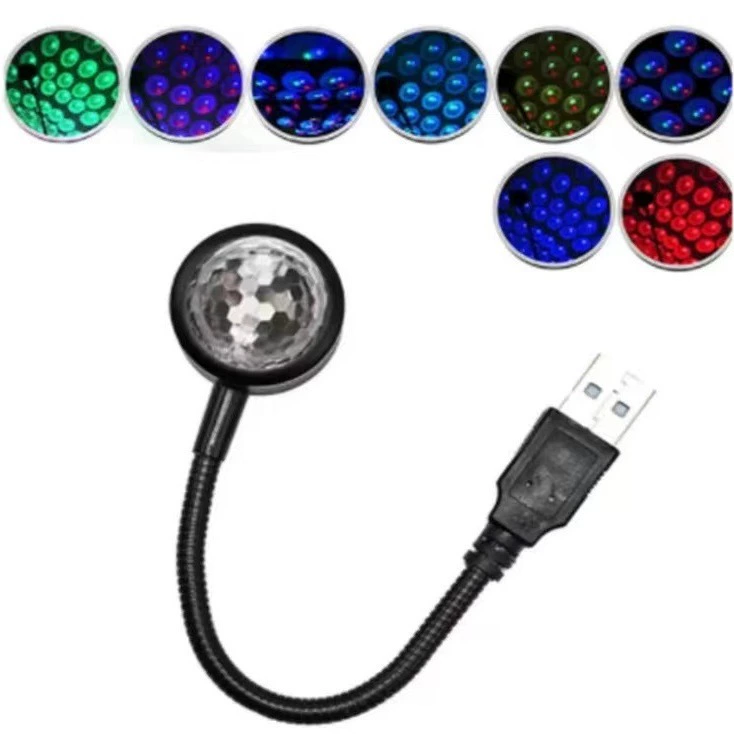 Светодиодный звук звукосниматель волшебный шар свет Автомобильная фара USB цветной свет Волшебный Цвет Звезда Свет Голосовое управление ритм Автомобильная проекционная лампа