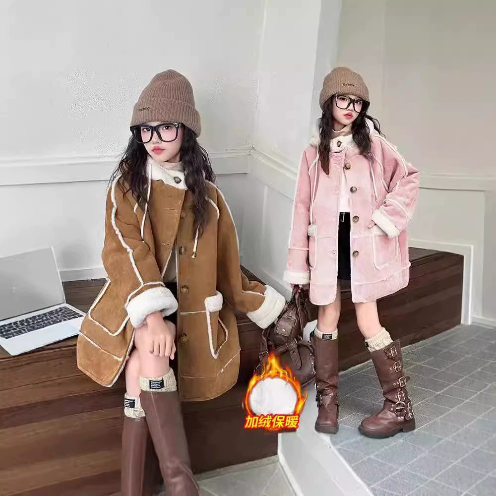 Warm long demi-season down jacket, for teenagers, mid-length