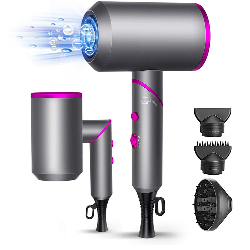 Cross-Border Popular Foldable Hair Dryer Hotel High-Power Negative Ion Hair Dryer Hot and Cold Air Constant Temperature Household Hair Dryer