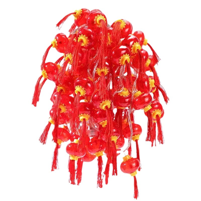 Año nuevo borla linterna cadena de luces Festival de primavera Festival de los faroles Decoración de luces LED Festival de los faroles Luz ambiental solar Gypsophila