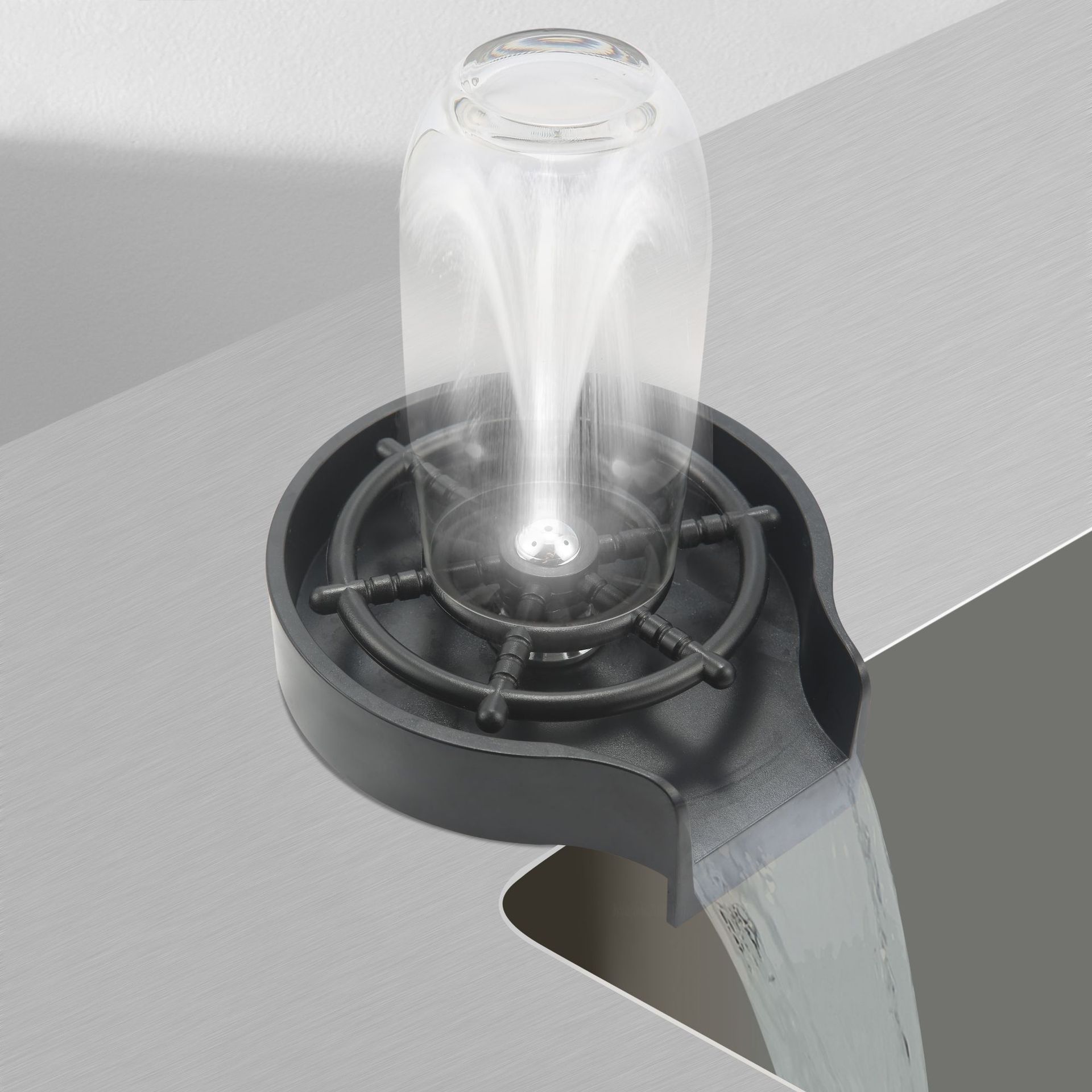 Hogar bar comercial de acero inoxidable taza automática lavadora cafetería limpieza libre tanque de lavado grifo de alta presión