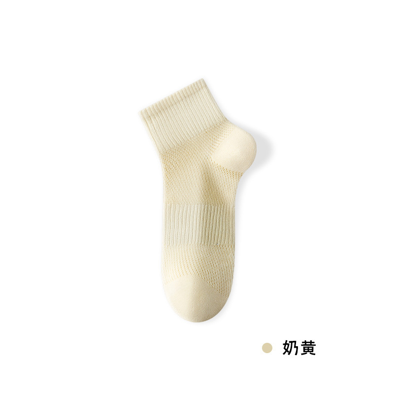 Calcetines de algodón de verano, calcetines de malla transpirables, calcetines de algodón anti-balling, calcetines blancos de mujer, Zhuhai al por mayor