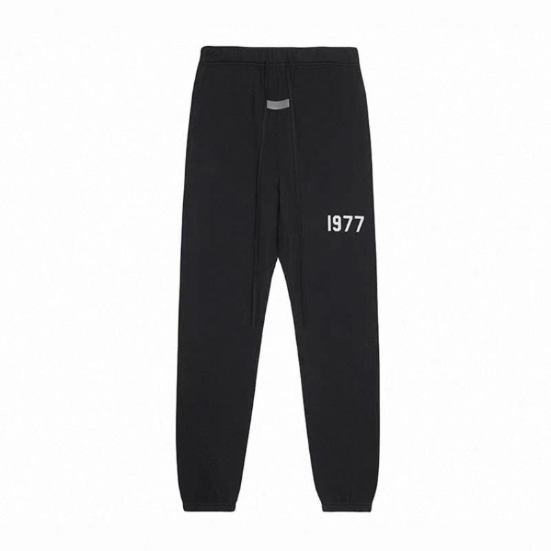 Essentials 1977 Fleece-Lined Sweatpants Autumn/Winter High Street Loose Trendy Unisex Joggers with Fleece