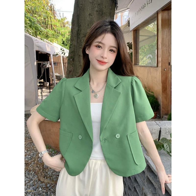 Summer classic suit jacket, shirt for leisure, thin T-shirt, with short sleeve