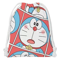 Doraemon Карманный шнурок Мультфильм Маленькая тканевая сумка Студенческая сумка для хранения всякой всячины Косметичка Портативная сумка для стирки