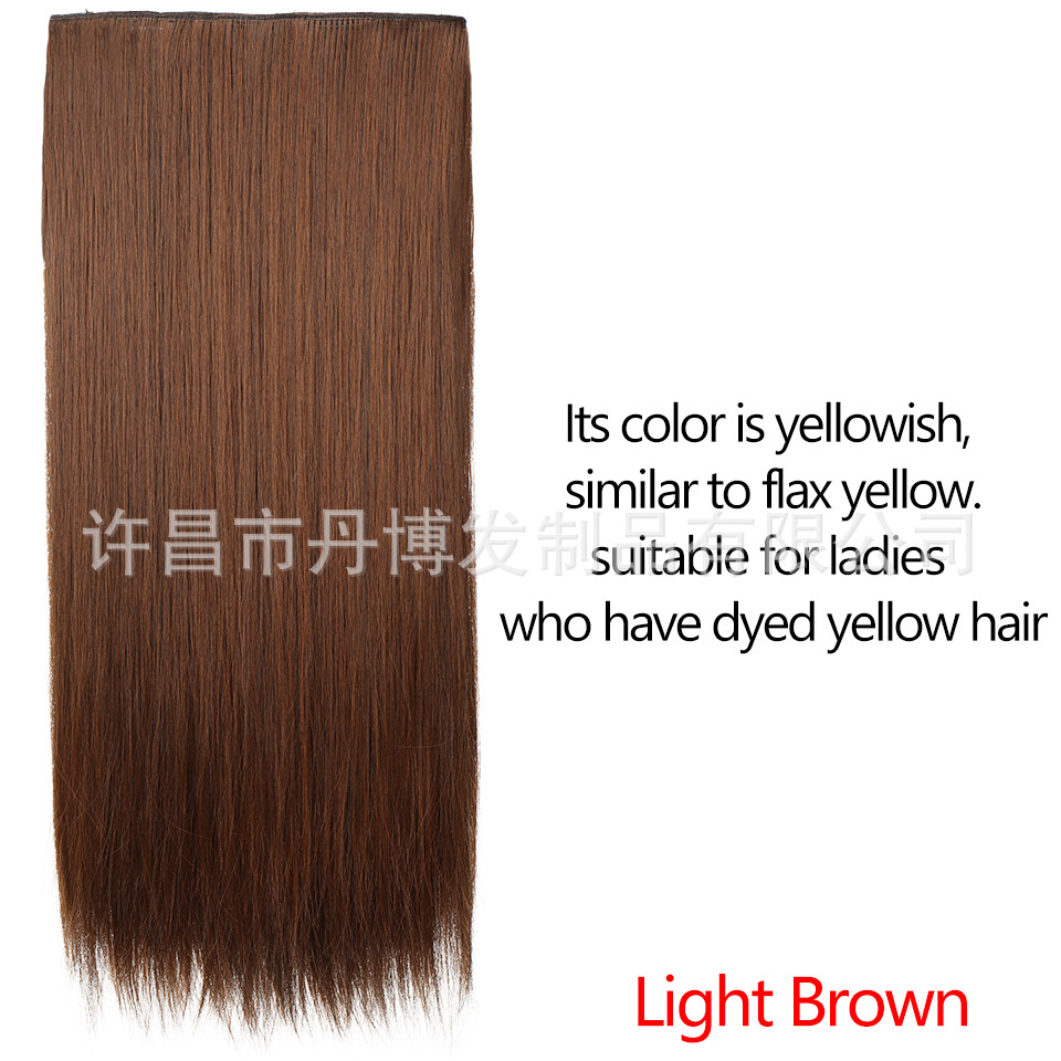 Extensiones de Cabello Largo y Liso para Mujer, Comercio Exterior Transfronterizo Europeo y Americano, Fibra de Alta Temperatura de 100 cm, Extensiones de Cabello Naturales e Invisibles