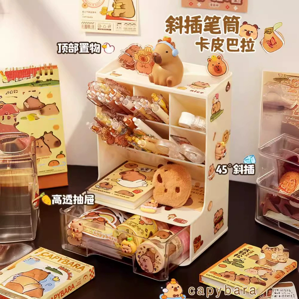 Capabala ~ прозрачный Наклонный Держатель для ручек большой емкости студенческий Настольный ящик для хранения детей Девочка Мальчик высокое лицо