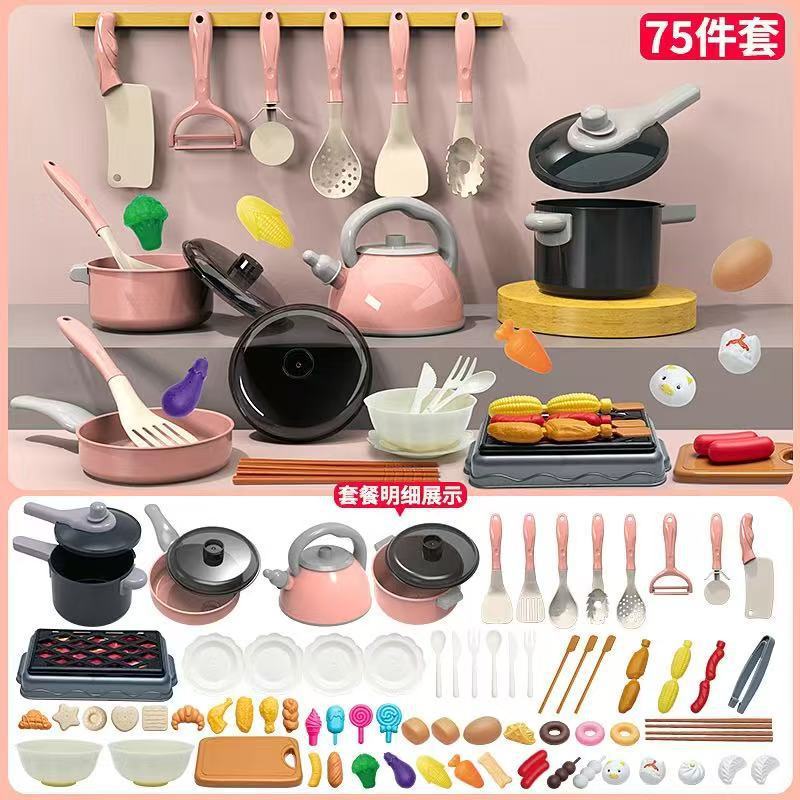 Juguetes de cocina de niños grandes juegos de cocina para niños niñas muebles de cocina para bebés cocinando platos de simulación de corte