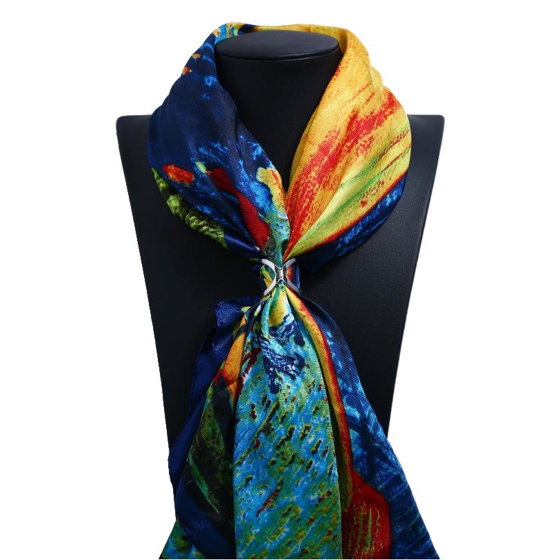 Transfronterizo europeo y americano nueva Cruz multiusos hueco simple bufanda de tres anillos hebilla en forma de X bufanda cuadrada bufanda chal hebilla