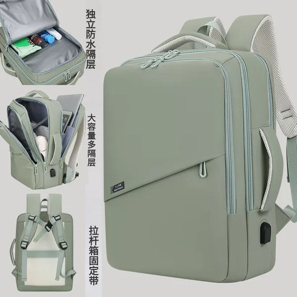 Business backpack, large capacity, suitable for men, outdoor travel, simple design, lightweight, versatile, and can also be used as a laptop bag