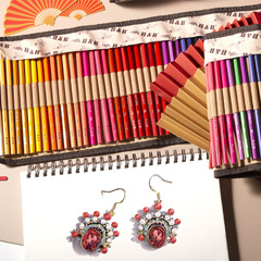 Set of 72 Color Water-Soluble Colored Pencils in National Trend Style, Hand-Drawing Sketch HB Pencil Set for Wholesale