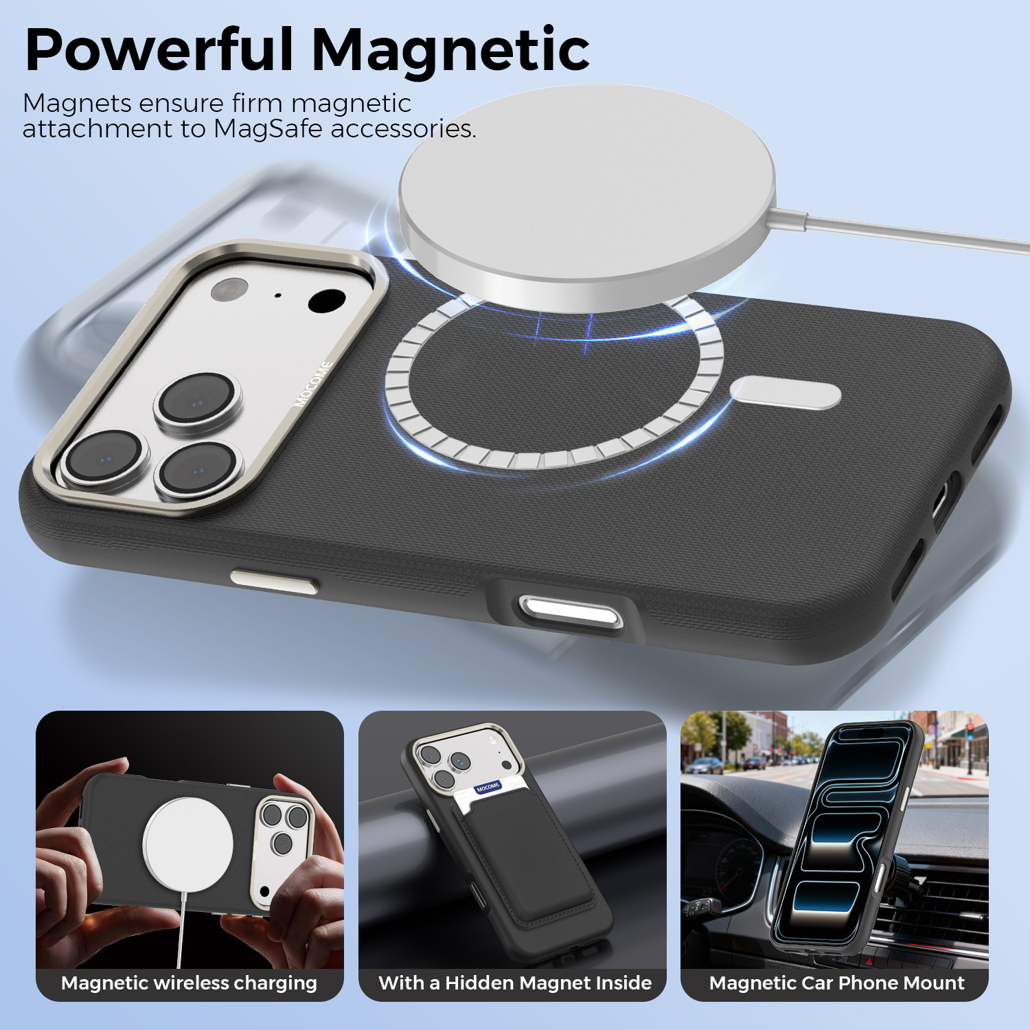 Ốp lưng từ tính iPhone 11-16 Pro Max chất liệu vải công nghệ MagSafe chống sốc — Cam【Ví thẻ】, Xanh dương【Ví thẻ】, Đen【Ví thẻ】, Xanh lá【Ví thẻ】 chi tiết 8