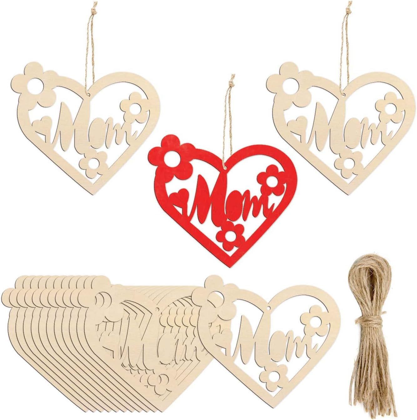 Unfinished DIY crafts Mother's Day wooden decorations Mother's Day birthday home family party decoration