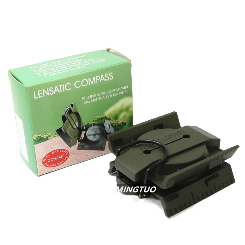 Brújula multifuncional de plástico estilo americano con luz, brújula de alta precisión para supervivencia nocturna, en stock, del fabricante original. image 1