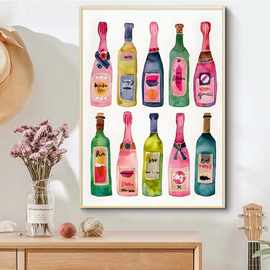 香槟系列现代墙壁艺术海报帆布绘画版画图片客厅室内家居装饰