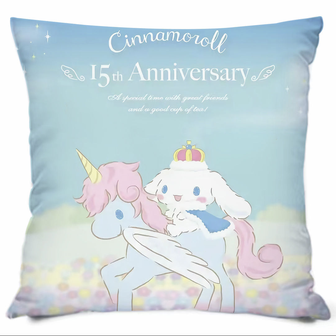 Almohada con estampado de dibujos animados de Sanrio, linda almohada de sofá para dormitorio, cojín de cabecera, cojín de asiento con soporte lumbar para coche