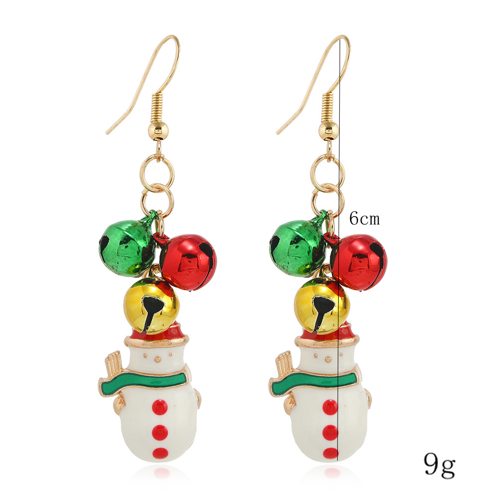 1 Pair Retro Christmas Tree Snowman Elk Epoxy Alloy Drop Earrings display picture 1