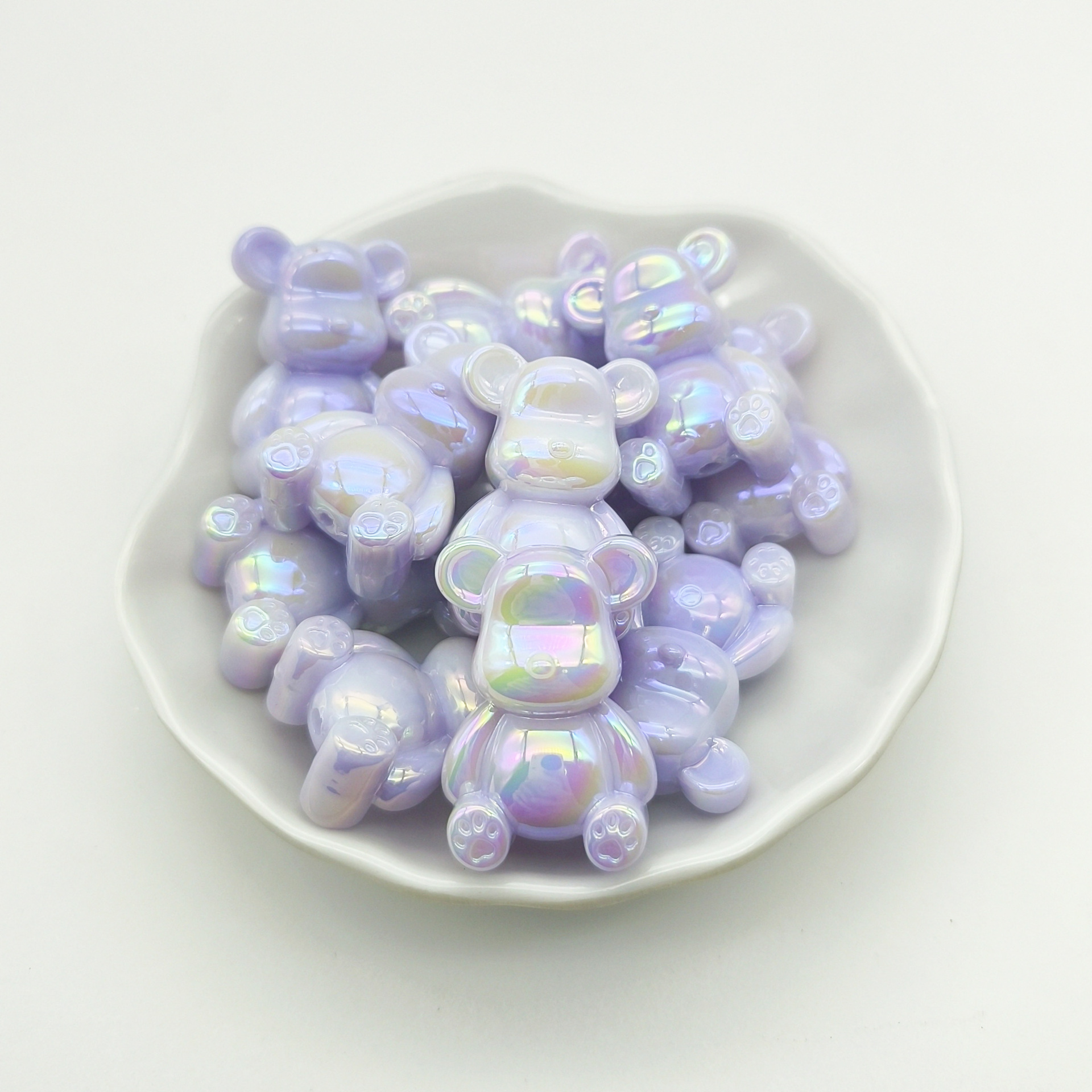 Luminous, Plating Design 1 Piece 24 * 34mm Hole 2~2.9mm Arylic Bear DIY Jewelry Accessories Beads