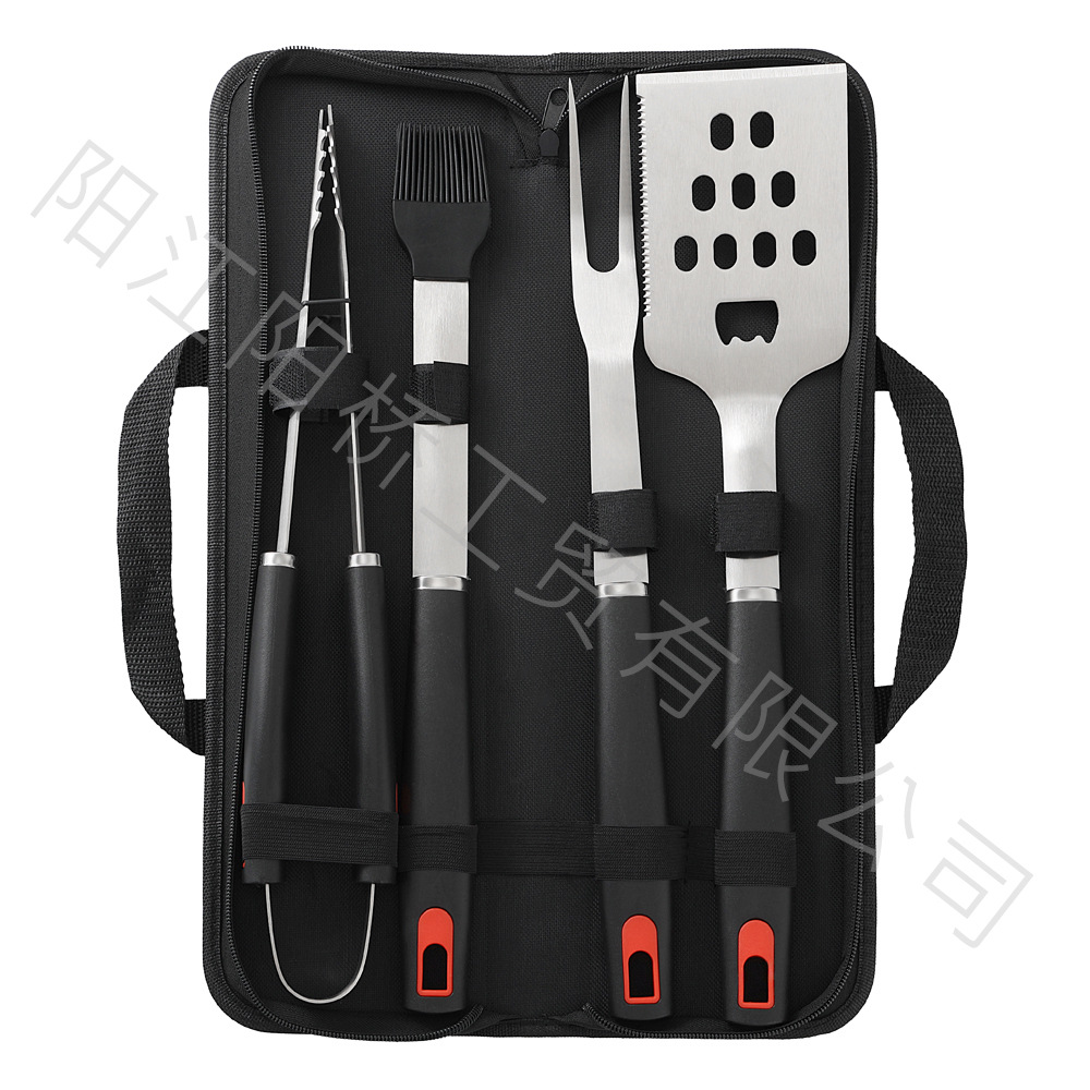 Amazon Barbacoas Acero inoxidable barbacoa herramientas traje al aire libre camping parrilla mango de plástico barbacoa combinación utensilios