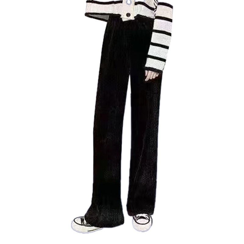 Corduroy pants women's wide leg pants spring and autumn chenille wide leg pants toe homemade padded cream pants wholesale Hundred