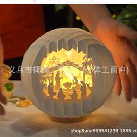 跨境爆款-Nativity scene耶稣降生场景/球体3D剪纸工艺圣诞雪球