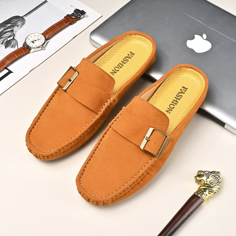 Мужские лоферы с дышащим закрытым носком, сабо без спинки, мужские лоферы без спинки.