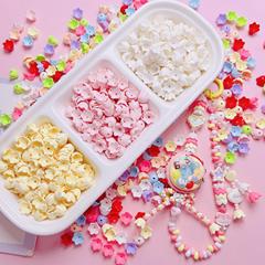 アクリルミルクはペンキを塗ったすずらん花の直孔散珠ビーズdiy携帯電話チェーンのキーホルダー材料部品