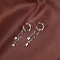 Медные короткие серьги, маленькие изящные клипсы с кисточками, легкий роскошный стиль.