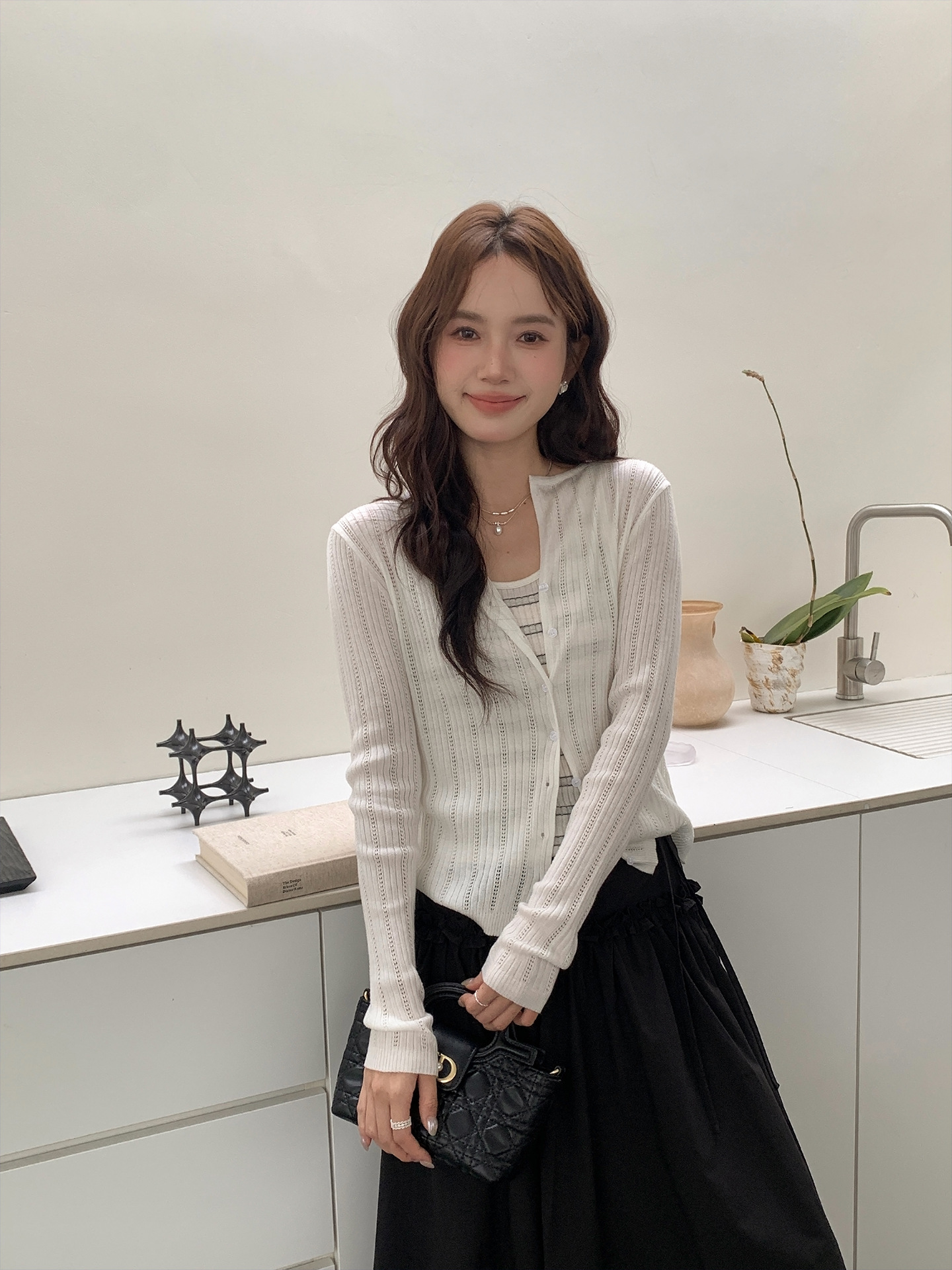 26ye 055m white knitted outerwear