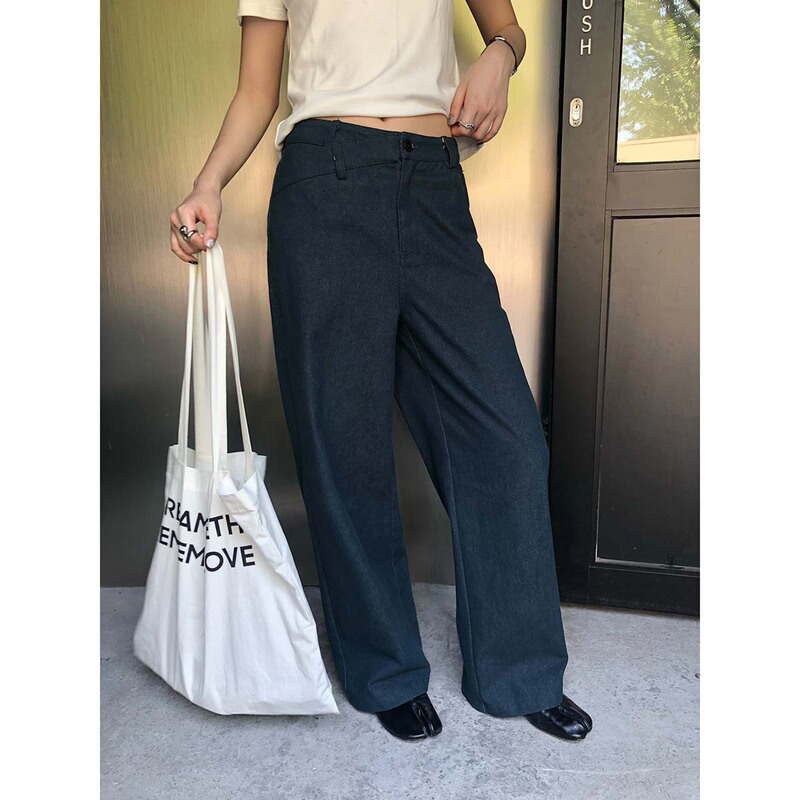 【Special Offer from Thirteen Rows, No Returns or Exchanges】Designed Loose Straight-Leg Jeans for Women, Versatile Casual Floor-Length Pants