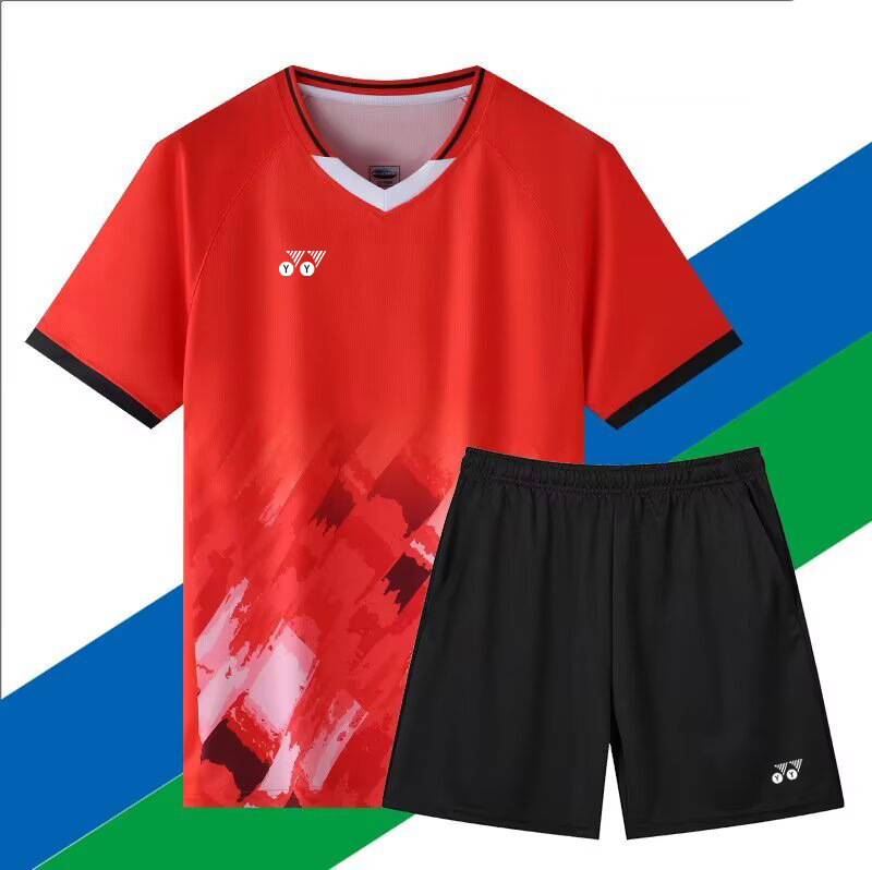 Yy New Badminton Clothing Competition Sports Breathable Quick-Drying Customized Short-Sleeved Suit Summer T-Shirt Tennis Quick-Drying Clothing