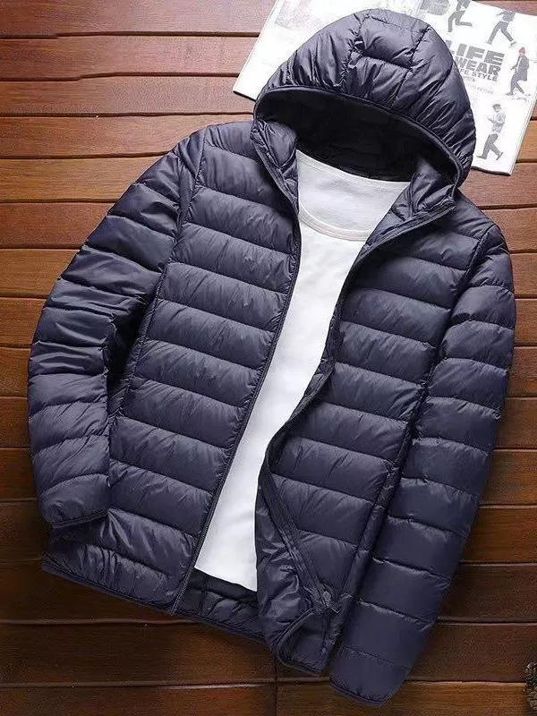 Короткая пуховик с капюшоном, зимняя, плюс-вайд, M–5XL, легкая и теплая