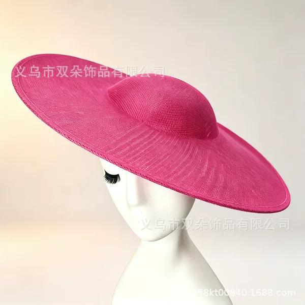Hat Base, Hat Stand, Stage Display, Women's Hat, Linen 40cm, Faux Linen Hat Base, Movable Headwear, DIY Accessories, Flat Brim