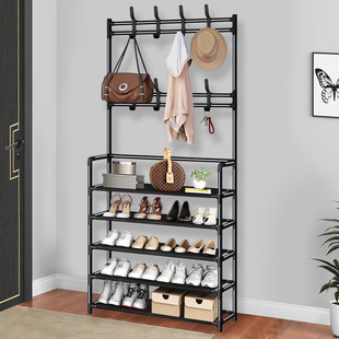 Cross-border Floor Hanger Integrated Metal Coat Rack Minimalist Corridor Shoe Rack Multifunctional Simple Storage Rack