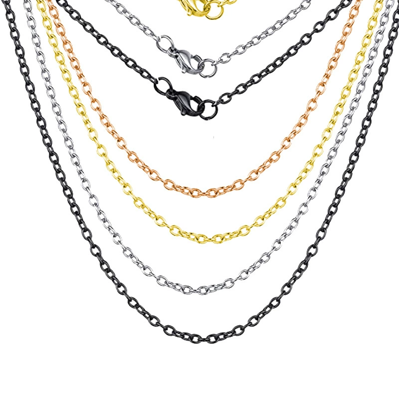 Оптовая поставка Корейский простой сварочный рот из нержавеющей стали цепи крест цепи плоский O18kDIY ключицы ожерелье для мужчин и женщин