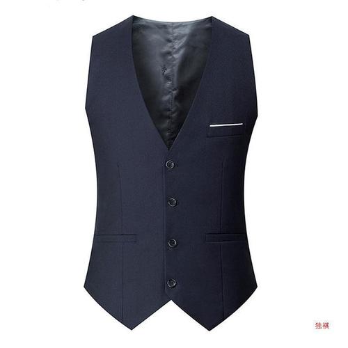 Spring and Autumn English Style Men's Suit Vest Slim Fit Cardigan Men's Back Vest Korean Version Suit Jacket Trendy Cool