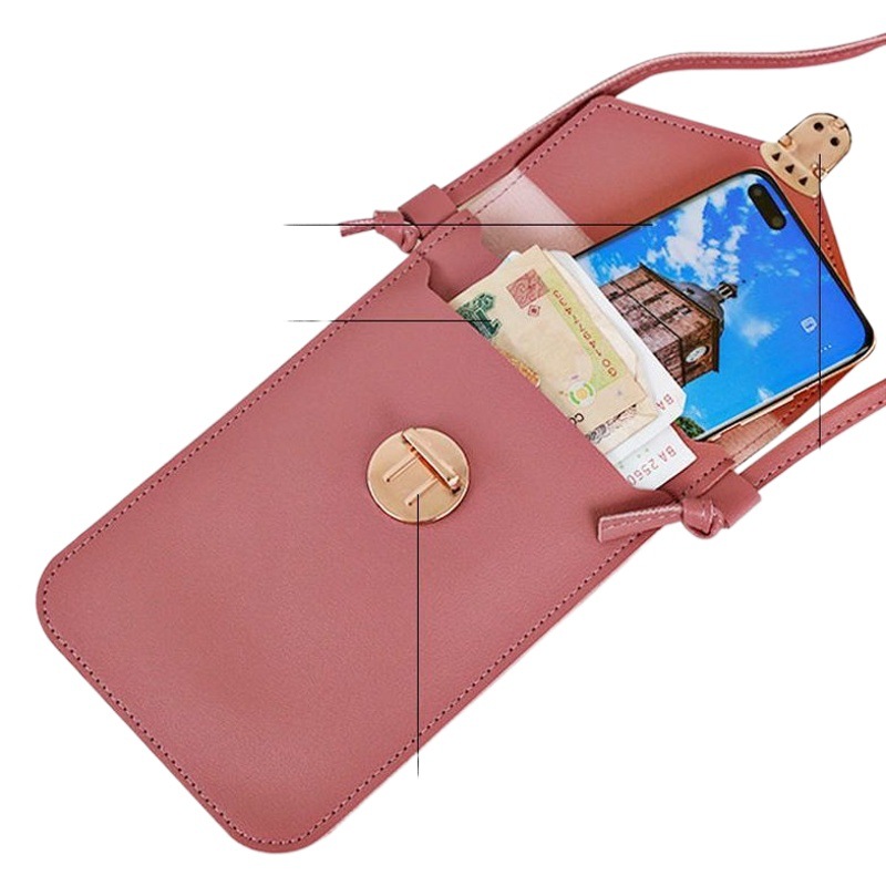 Bolsa de teléfono móvil bolsa colgante de pantalla táctil bolsa de teléfono móvil hembra de 7 pulgadas mini bolsa de hombro pequeña 2022 nuevo monedero