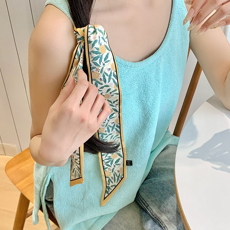 Bandera de cabello de mujer doble cara bandera de cinta de cinta de hadas cuerda de cabeza de la serie de super inmortalidad multifuncional bufandas de seda bufandas de collar bandera